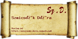 Szmicsák Dóra névjegykártya